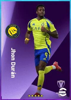 Jhon Durán eFootball 2026 player card, 82 OVR CF