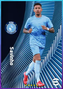 Savinho eFootball 2026 player card, 83 OVR LWF