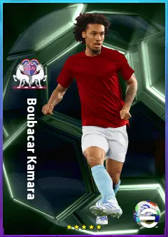 Boubacar Kamara eFootball 2026 player card, 82 OVR DMF