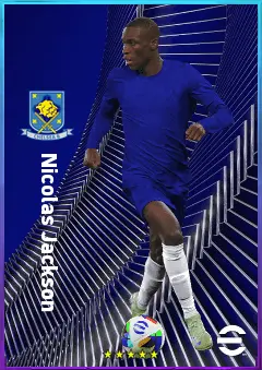Nicolas Jackson eFootball 2026 player card, 83 OVR CF
