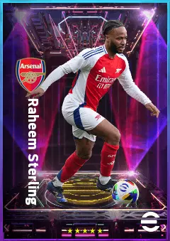 Raheem Sterling eFootball 2026 player card, 80 OVR LWF