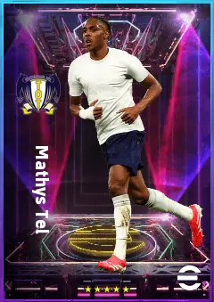 Mathys Tel eFootball 2026 player card, 81 OVR LWF