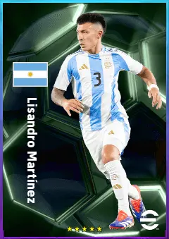 Lisandro Martínez eFootball 2026 player card, 82 OVR CB