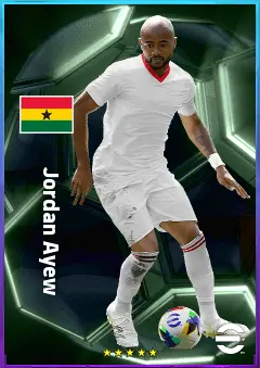 Jordan Ayew eFootball 2026 player card, 80 OVR RWF