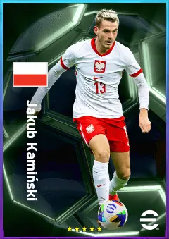 Jakub Kamiński eFootball 2026 player card, 80 OVR LWF