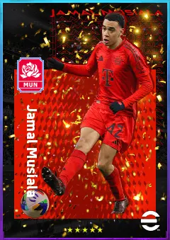 Jamal Musiala eFootball 2026 player card, 86 OVR AMF