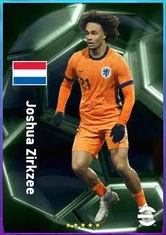 Joshua Zirkzee eFootball 2026 player card, 83 OVR CF