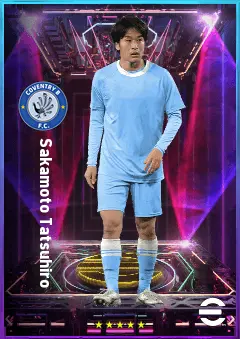 Sakamoto Tatsuhiro eFootball 2026 player card, 80 OVR RWF