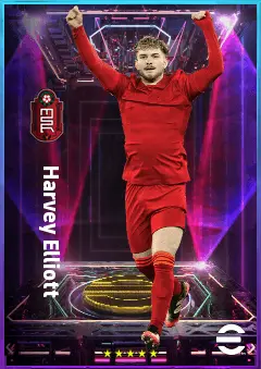 Harvey Elliott eFootball 2026 player card, 81 OVR AMF