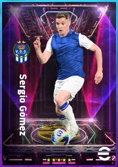 Sergio Gómez eFootball 2026 player card, 80 OVR LMF