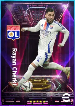 Rayan Cherki eFootball 2026 player card, 80 OVR AMF
