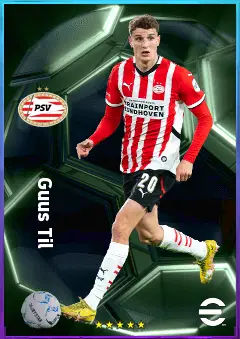 Guus Til eFootball 2026 player card, 80 OVR AMF