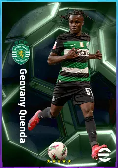 Geovany Quenda eFootball 2026 player card, 81 OVR RWF