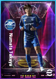 Numata Takaya eFootball 2026 player card, 76 OVR LMF