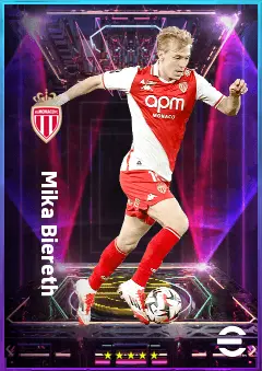 Mika Biereth eFootball 2026 player card, 80 OVR CF