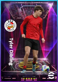 Tyler Dibling eFootball 2026 player card, 80 OVR RWF