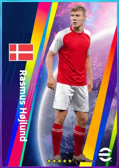 Rasmus Højlund eFootball 2026 player card, 83 OVR CF