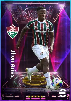 Jhon Arias eFootball 2026 player card, 81 OVR LMF