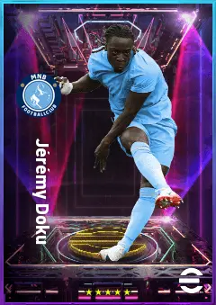 Jérémy Doku eFootball 2026 player card, 83 OVR LWF