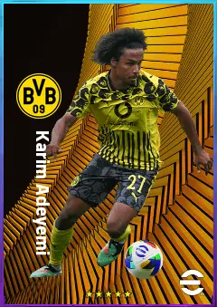 Karim Adeyemi eFootball 2026 player card, 82 OVR LWF