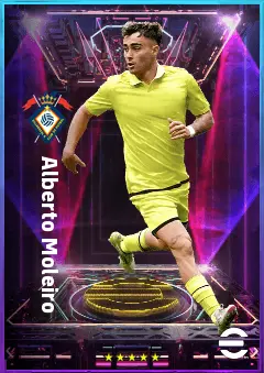 Alberto Moleiro eFootball 2026 player card, 81 OVR LWF