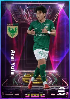 Arai Yuta eFootball 2026 player card, 74 OVR LMF