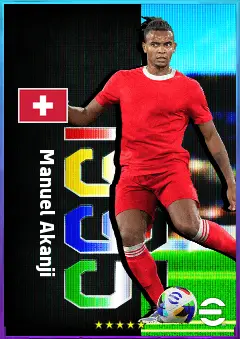 Manuel Akanji eFootball 2026 player card, 83 OVR CB