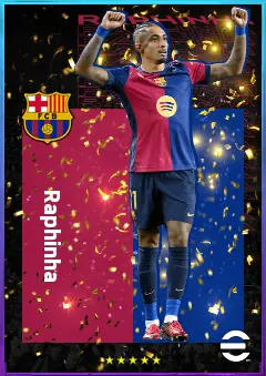 Raphinha eFootball 2026 player card, 84 OVR LWF