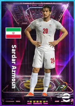 Sardar Azmoun eFootball 2026 player card, 82 OVR CF