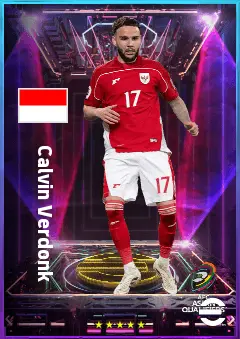 Calvin Verdonk eFootball 2026 player card, 80 OVR LB