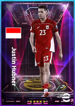 Justin Hubner eFootball 2026 player card, 78 OVR CB