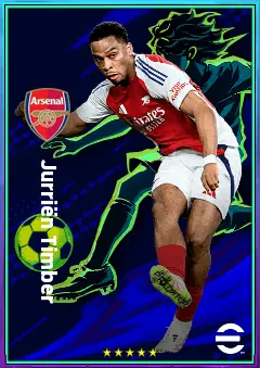 Jurriën Timber eFootball 2026 player card, 80 OVR RB