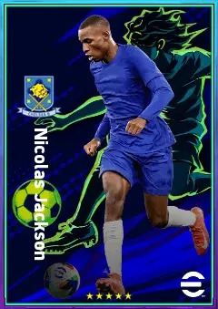 Nicolas Jackson eFootball 2026 player card, 78 OVR CF
