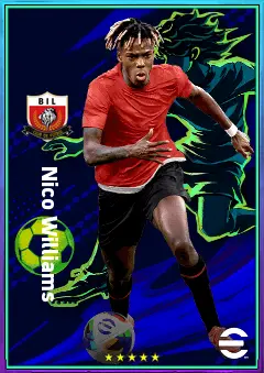 Nico Williams eFootball 2026 player card, 81 OVR LWF