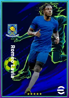 Roméo Lavia eFootball 2026 player card, 75 OVR DMF