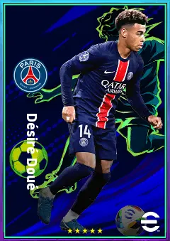 Désiré Doué eFootball 2026 player card, 75 OVR AMF