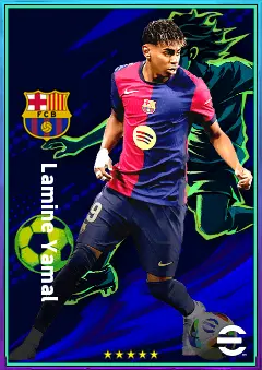 Lamine Yamal eFootball 2026 player card, 81 OVR RWF