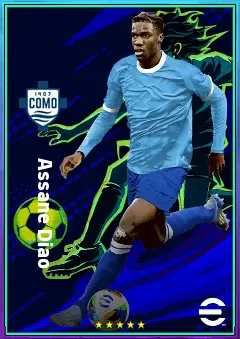 Assane Diao eFootball 2026 player card, 74 OVR LWF