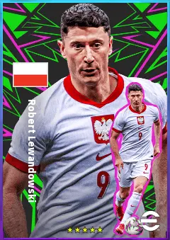 Robert Lewandowski eFootball 2026 player card, 84 OVR CF