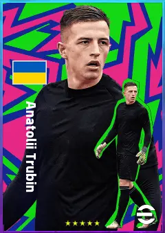 Anatolii Trubin eFootball 2026 player card, 83 OVR GK