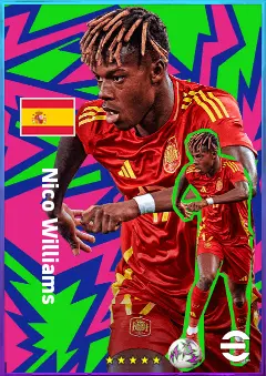 Nico Williams eFootball 2026 player card, 84 OVR LWF