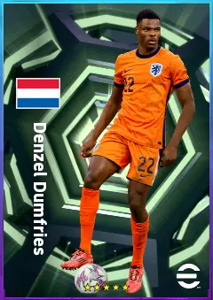 Denzel Dumfries eFootball 2026 player card, 81 OVR RMF