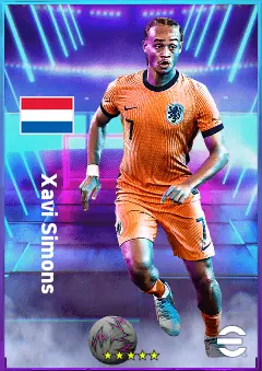 Xavi Simons eFootball 2026 player card, 85 OVR AMF