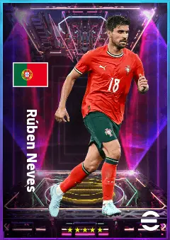 Rúben Neves eFootball 2026 player card, 82 OVR DMF