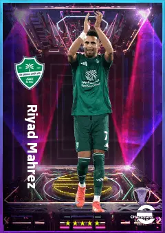 Riyad Mahrez eFootball 2026 player card, 82 OVR RWF