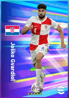 Joško Gvardiol eFootball 2026 player card, 83 OVR LB