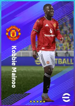 Kobbie Mainoo eFootball 2026 player card, 82 OVR CMF