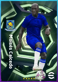 Moisés Caicedo eFootball 2026 player card, 83 OVR DMF