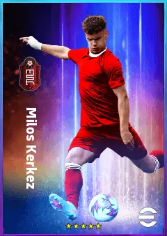 Milos Kerkez eFootball 2026 player card, 81 OVR LB