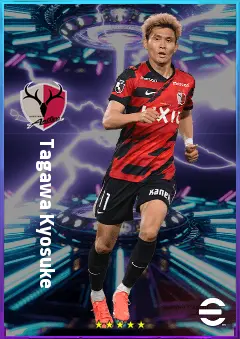Tagawa Kyosuke eFootball 2026 player card, 77 OVR CF